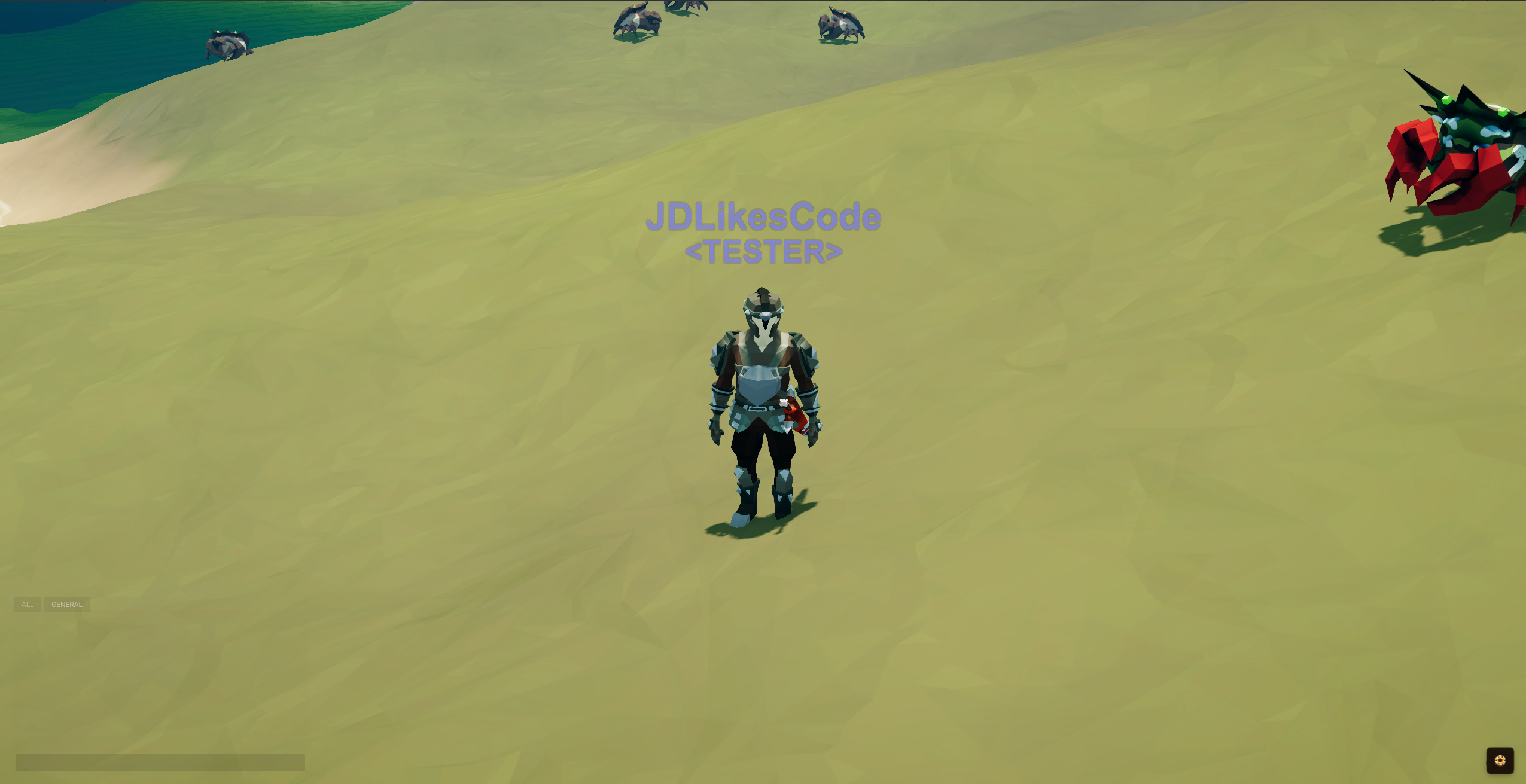 Player character in armour exploring the open world